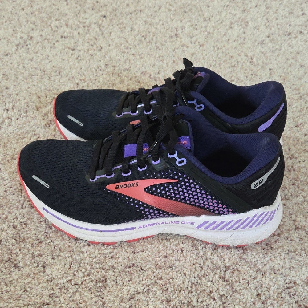 Brooks Women's Running Shoes - Blue/Purple/Coral, Adrenaline GTS 22, size 7W